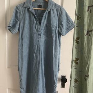 GAP Chambray Collared Denim Dress Small
